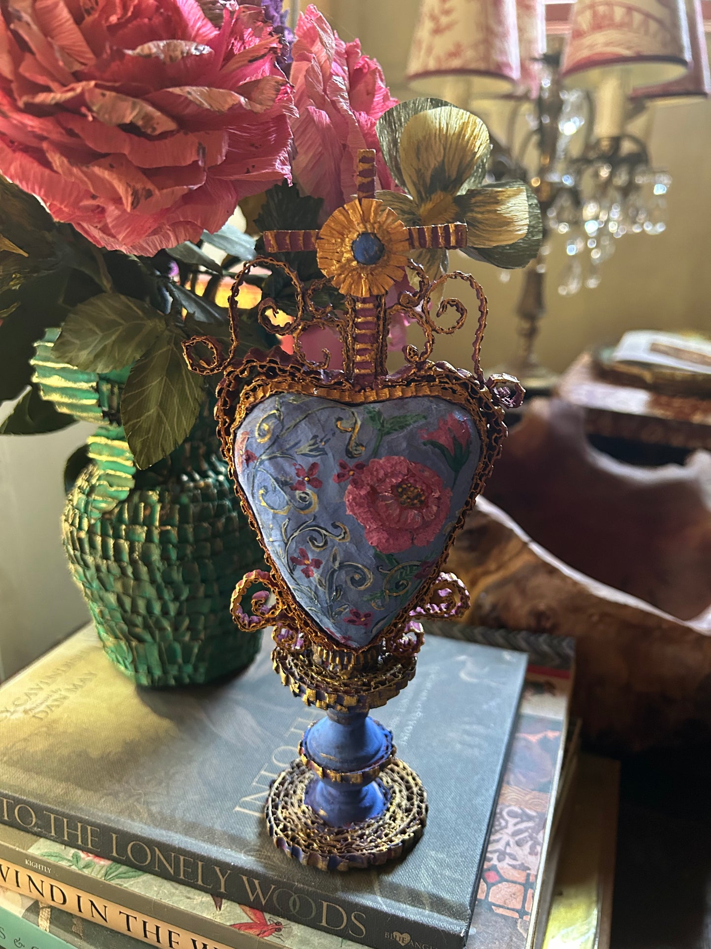 Blue votive heart